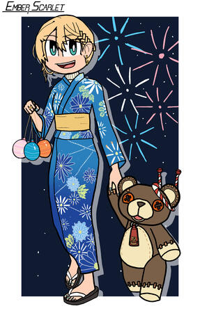 Bridget in her Yukata Outfit from the 2nd Guilty Gear Tower Records Pop Up Shop! (07-27-2023)